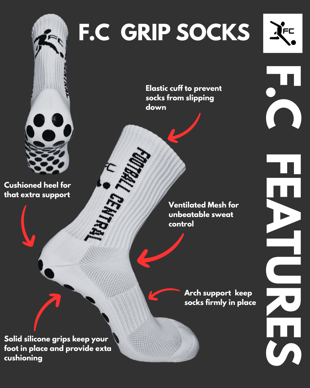 FC Grip Socks - White
