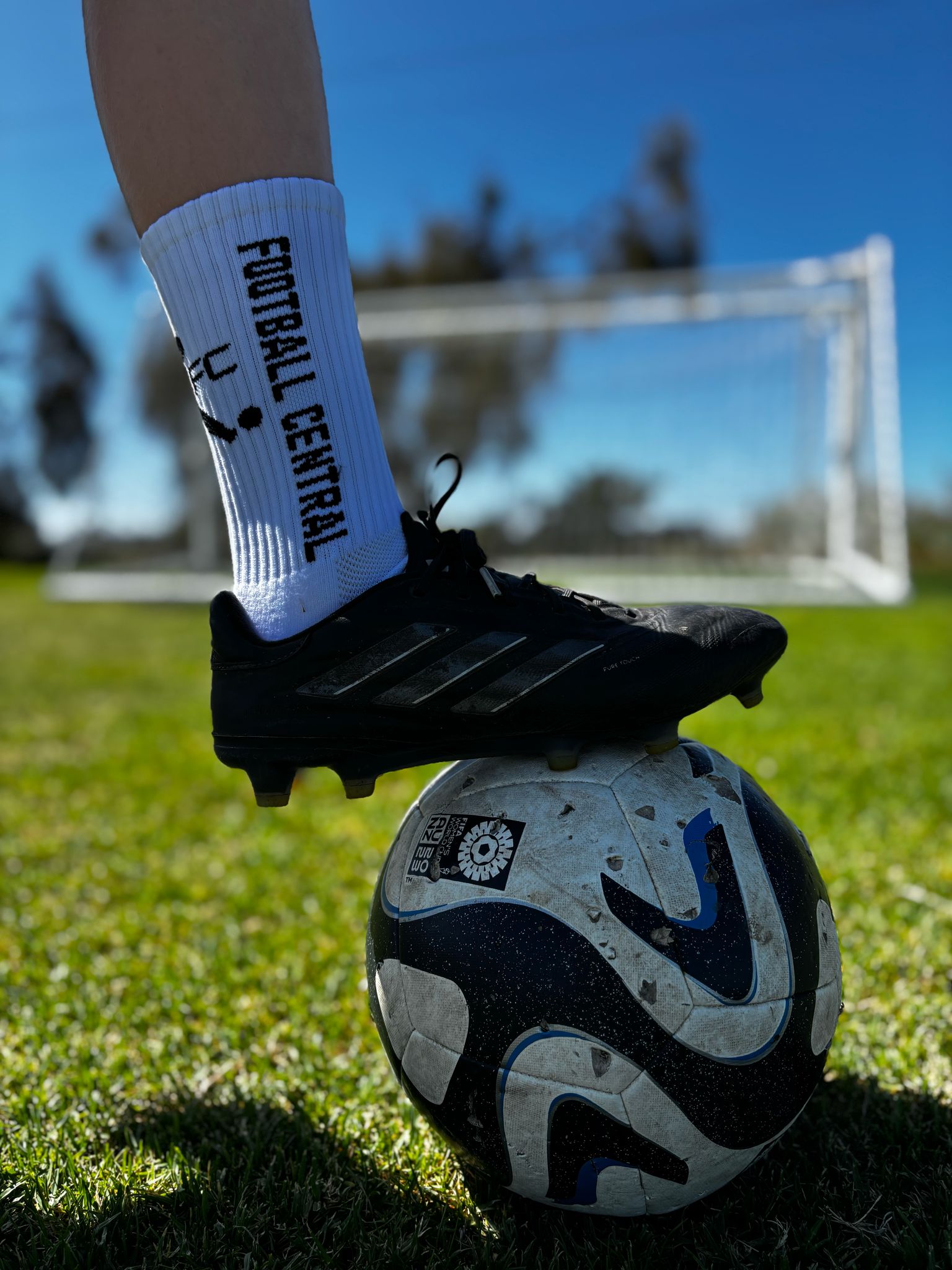 white grip socks, action image, football grip socks, soccer grip socks