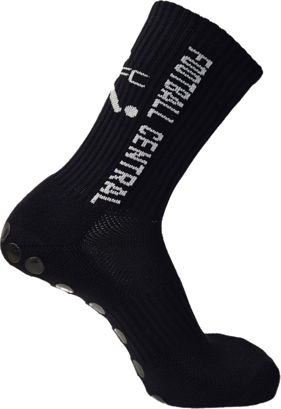 black grip socks, side image, football grip socks, soccer grip socks