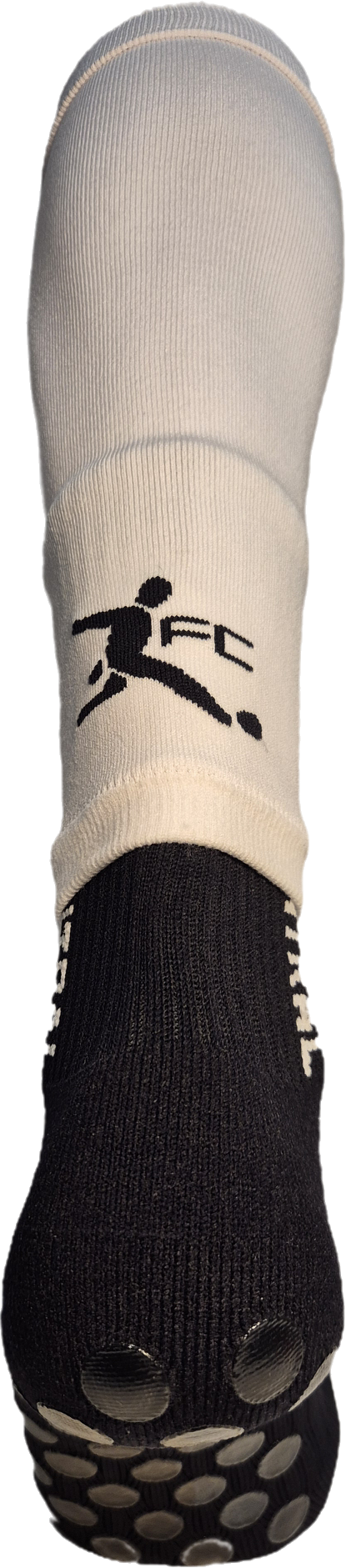 White footless socks, rear image, soccer socks