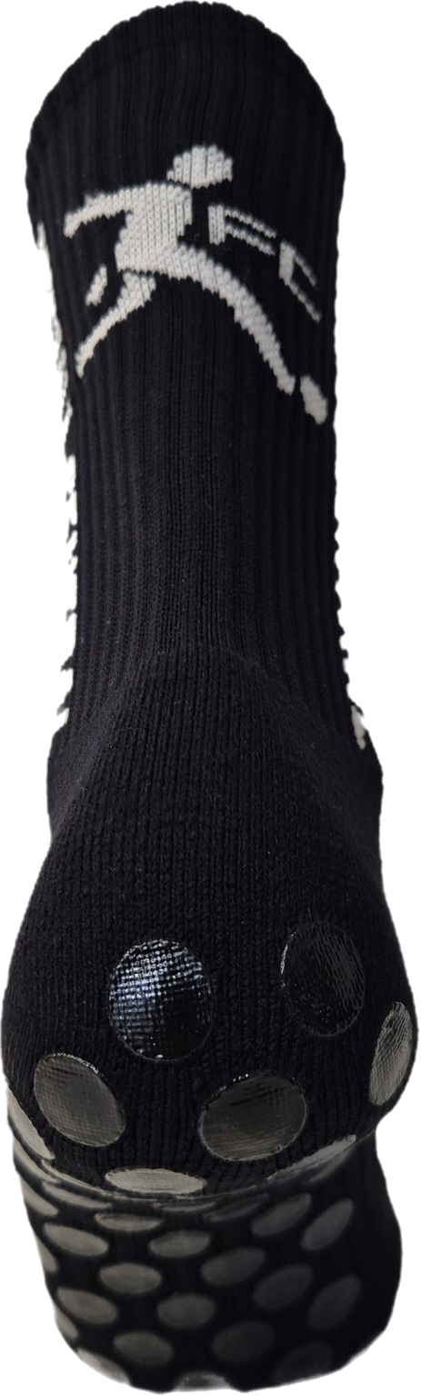black grip socks, rear image, football grip socks, soccer grip socks