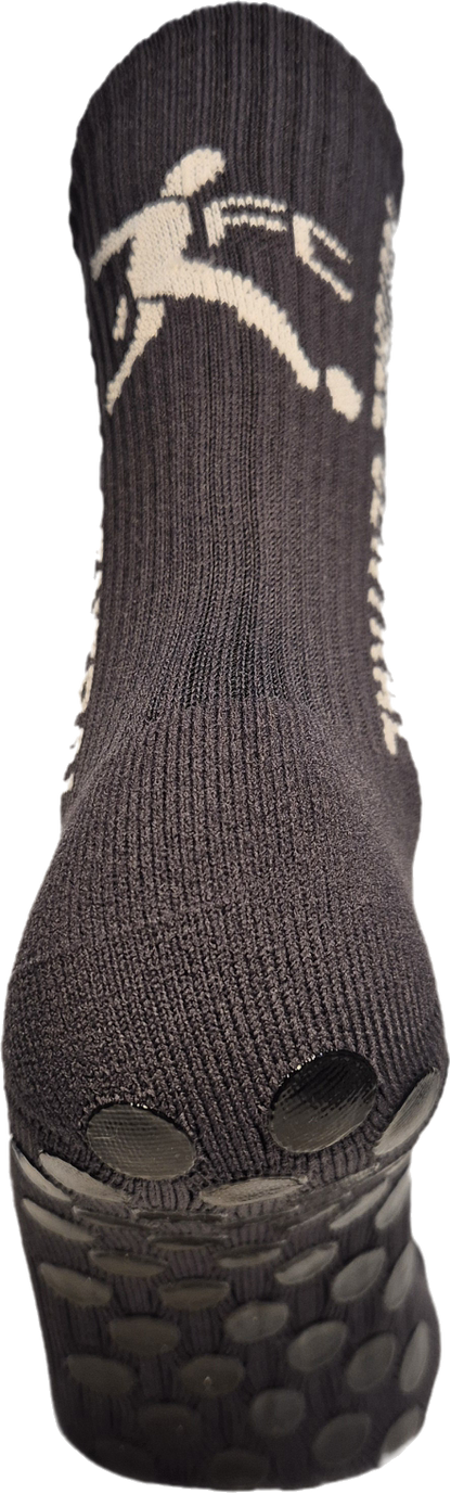 black grip socks, rear image, football grip socks, soccer grip socks