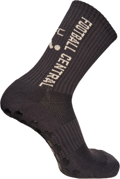 grey grip socks, side image, football grip socks, soccer grip socks