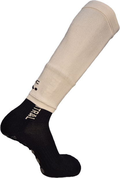 White footless socks, side image, soccer socks