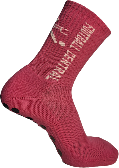 pink grip socks, side image, football grip socks, soccer grip socks