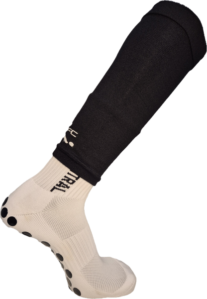 Black footless socks, side image, soccer socks